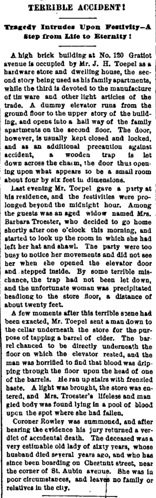 Eastern Market Was Built on the Old Russell Street Cemetery - Detroit Advertiser and Tribune 1876 11 23 4
