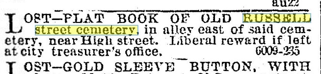 Eastern Market Was Built on the Old Russell Street Cemetery - detRussellCemAugust221877detnews