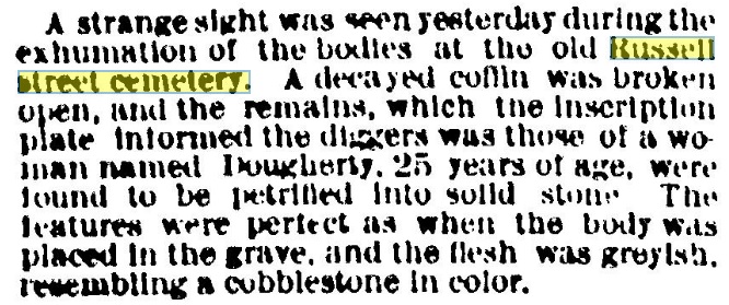 Eastern Market Was Built on the Old Russell Street Cemetery - detRussellCemOctober301879detnews