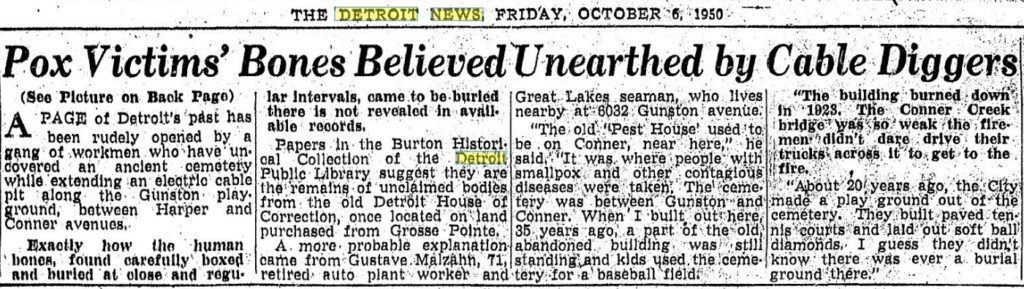 Eastern Market Was Built on the Old Russell Street Cemetery - detcemrussellOctober061950detnews