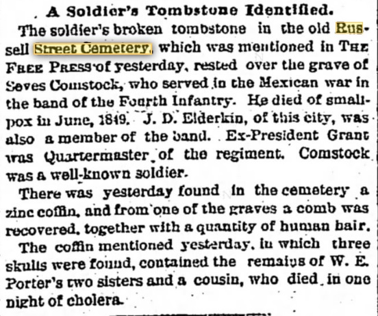 Eastern Market Was Built on the Old Russell Street Cemetery - detrussellcemNov031881