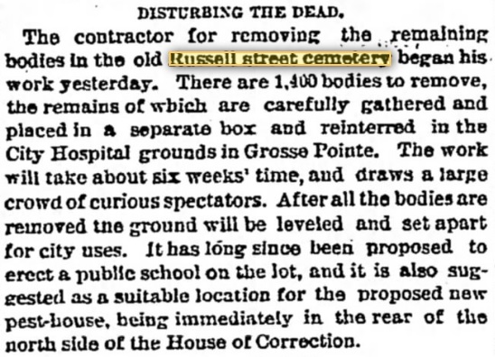 Eastern Market Was Built on the Old Russell Street Cemetery - detrussellcemOct261882