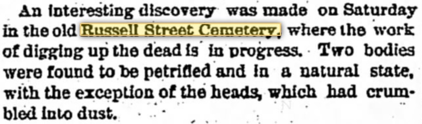 Eastern Market Was Built on the Old Russell Street Cemetery - detrussellcemOct311881