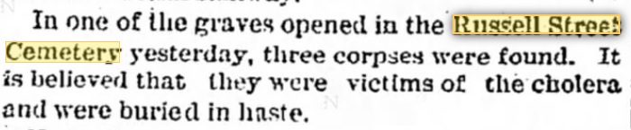 Eastern Market Was Built on the Old Russell Street Cemetery - detrussellcemOct31879