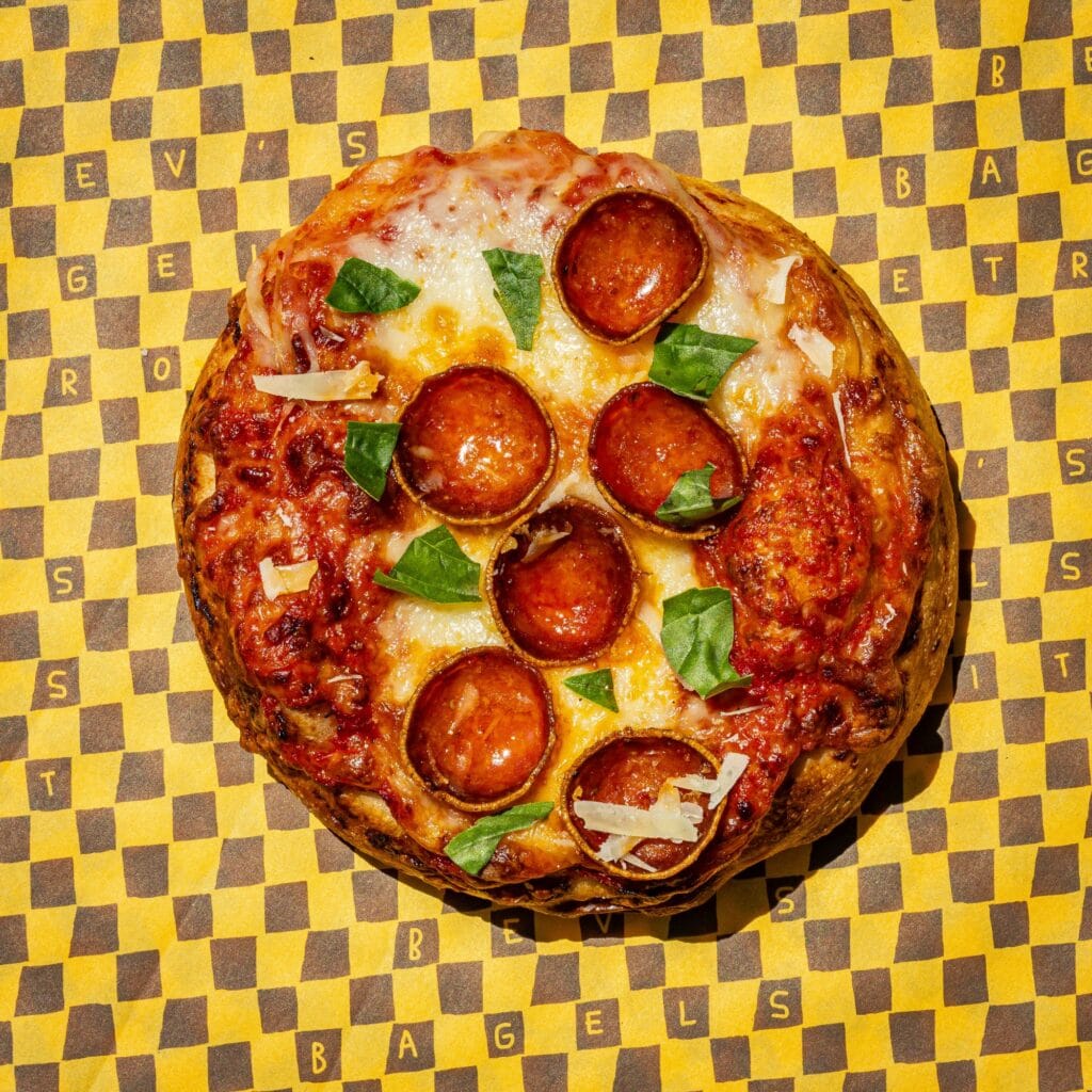 Max Sussman’s pop-up Bev’s Bagels bringing deliciousness to Detroit Bookfest! - Bevs PizzaBialy photo by Mark Kurlyandchik Booth One Creative