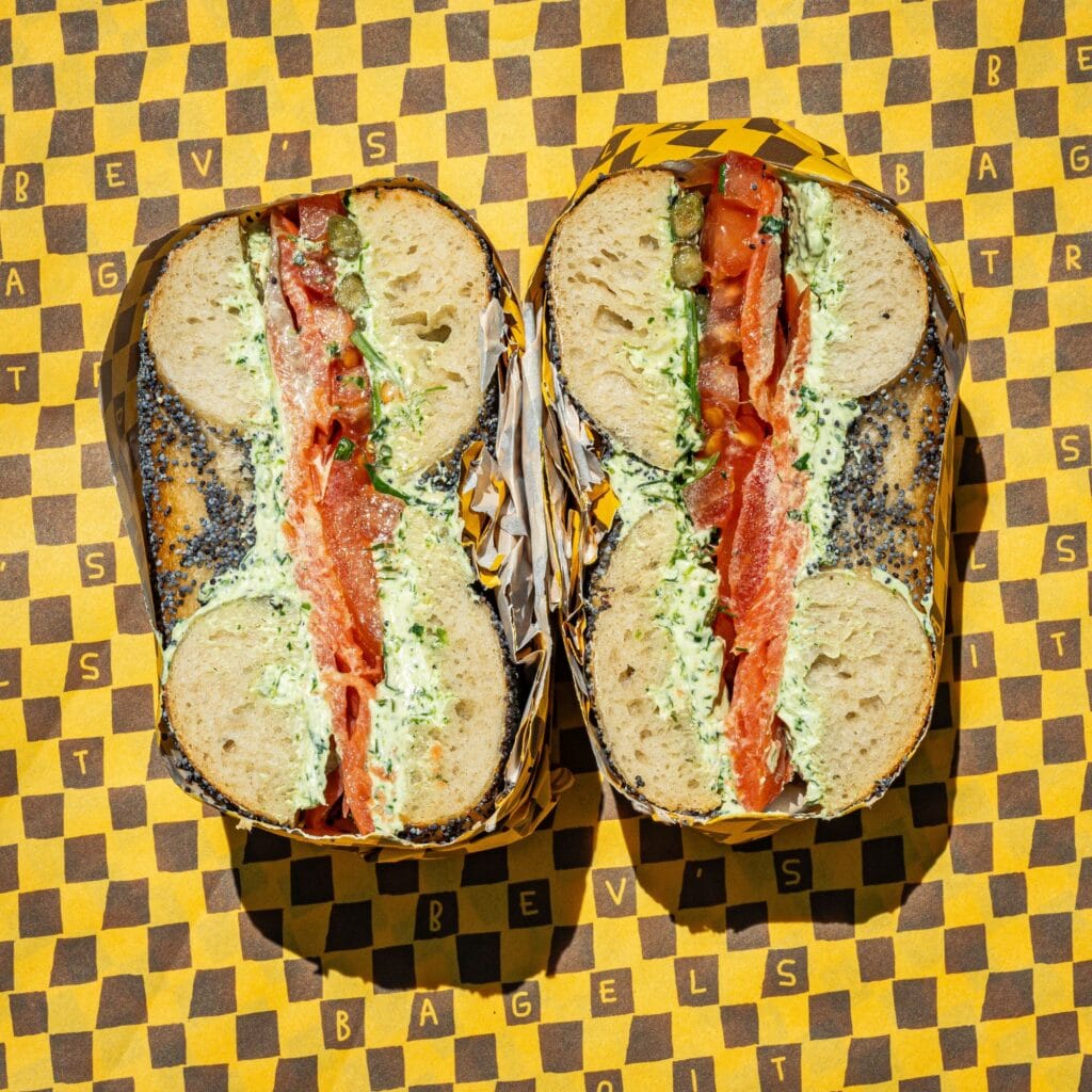 Max Sussman’s pop-up Bev’s Bagels bringing deliciousness to Detroit Bookfest! Image 2 Max Sussman’s pop-up Bev’s Bagels bringing deliciousness to Detroit Bookfest! - Bevs SalmonsInTheStream photo by Mark Kurlyandchik Booth One Creative