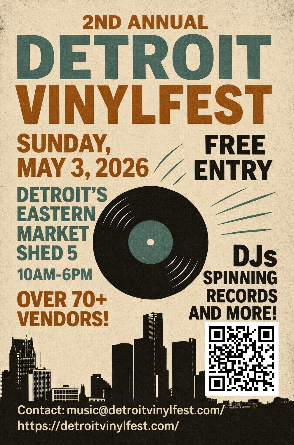 Printable Flyer for Detroit Vinylfest 2026
